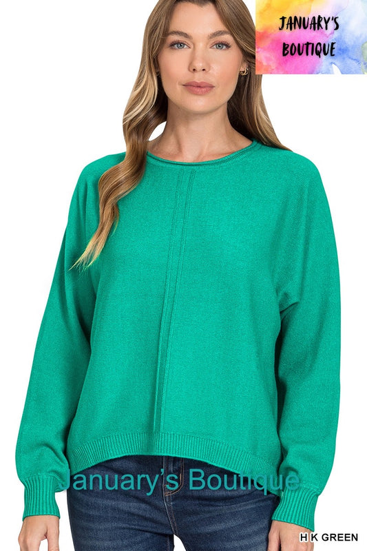 Women’s Green Front Seam Sweater