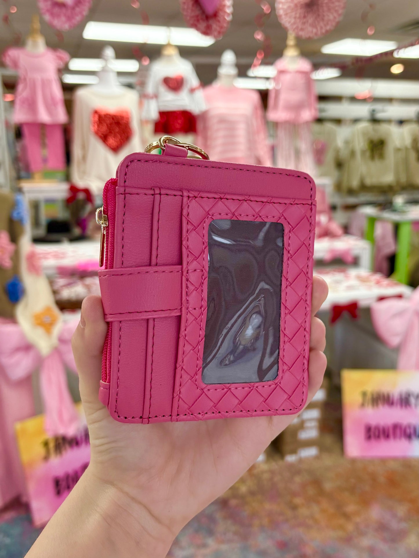 KK Pink Textured Wallet Wristlet