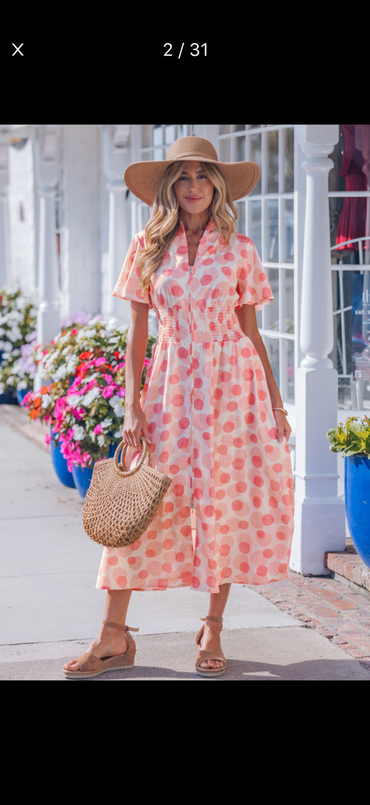 Women’s Pink Polka Dot Dress