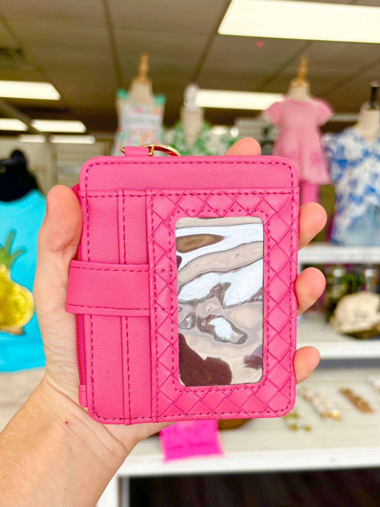 KK Pink Textured Wallet Wristlet