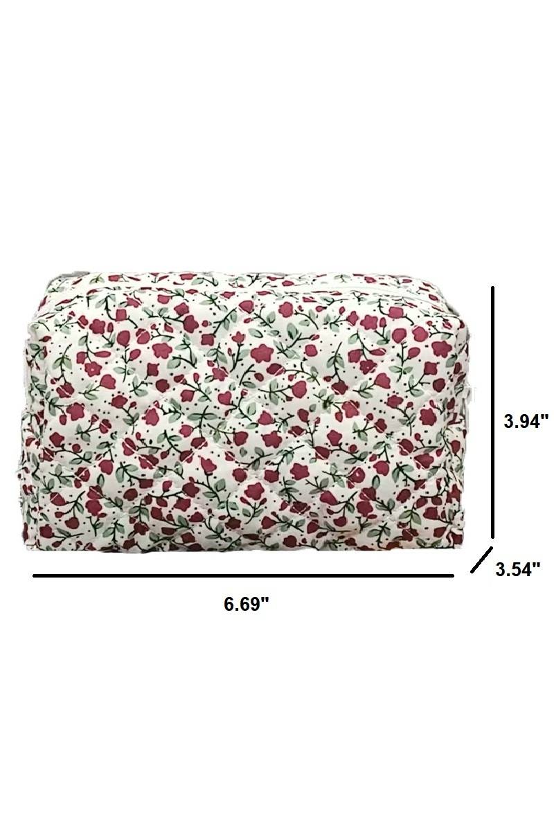 Ditsy Quilted Floral Cosmetic Pouch Bag