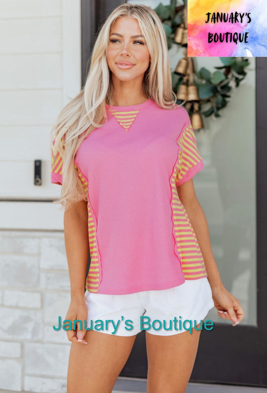 Women’s Pink & Yellow Top