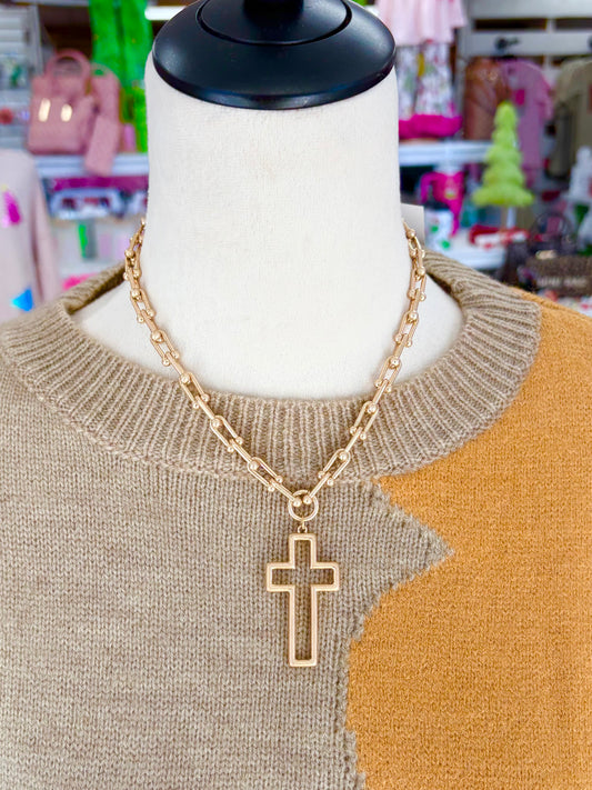 Gold Cross Chain Necklace