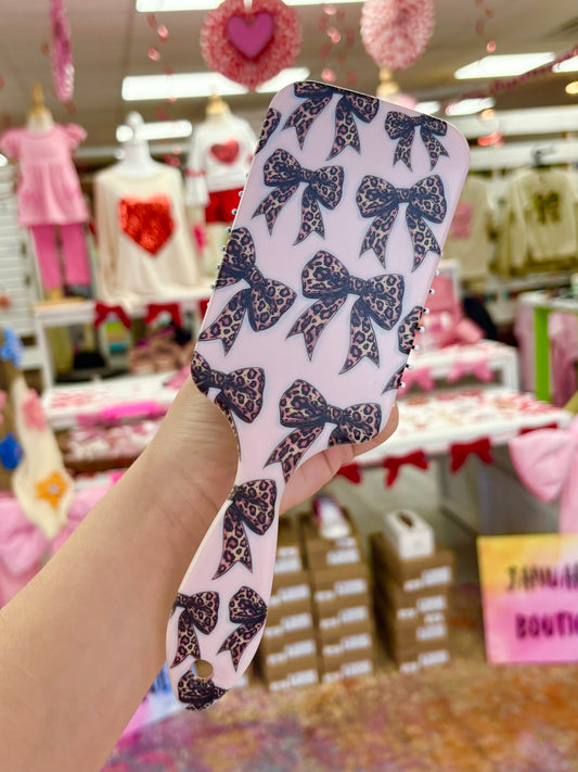 KK Leopard Bow Hair Brush