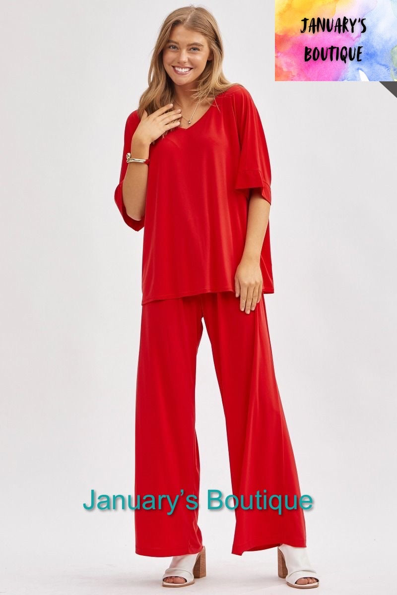 Women’s Red Pants Set