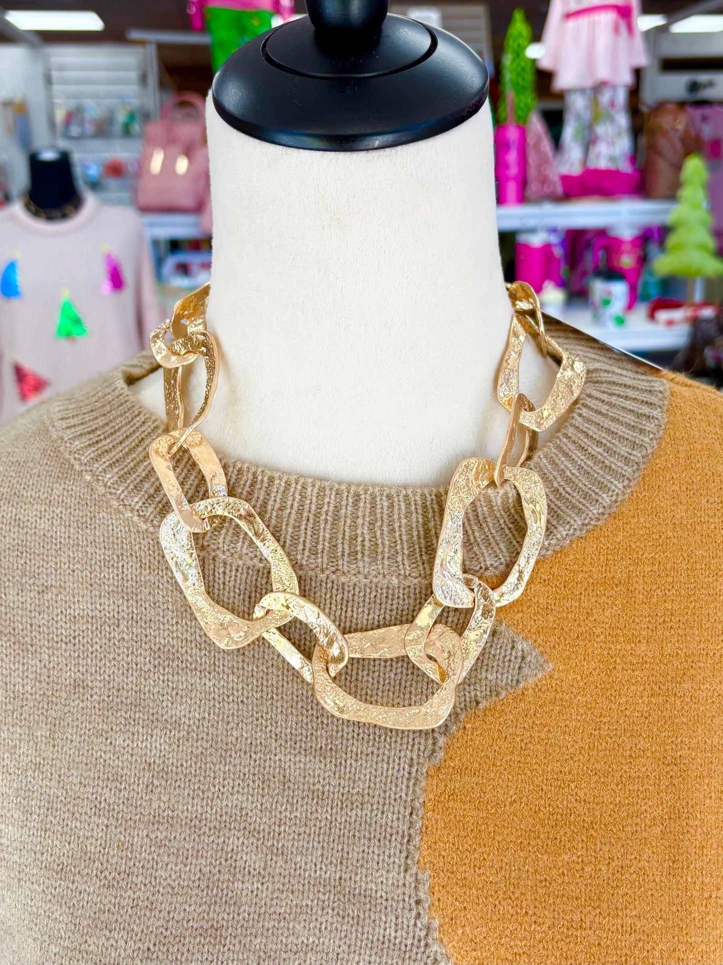 Chunky Matte Gold Chain Necklace