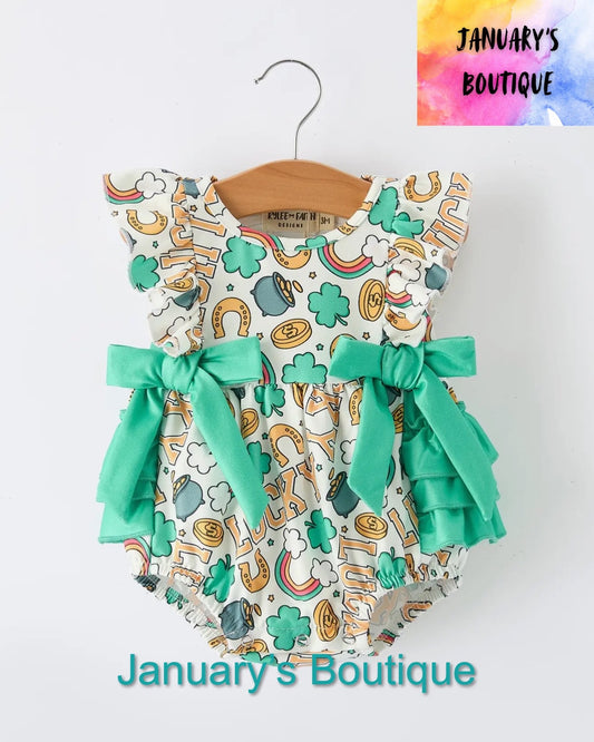 Girl’s Shamrock Romper