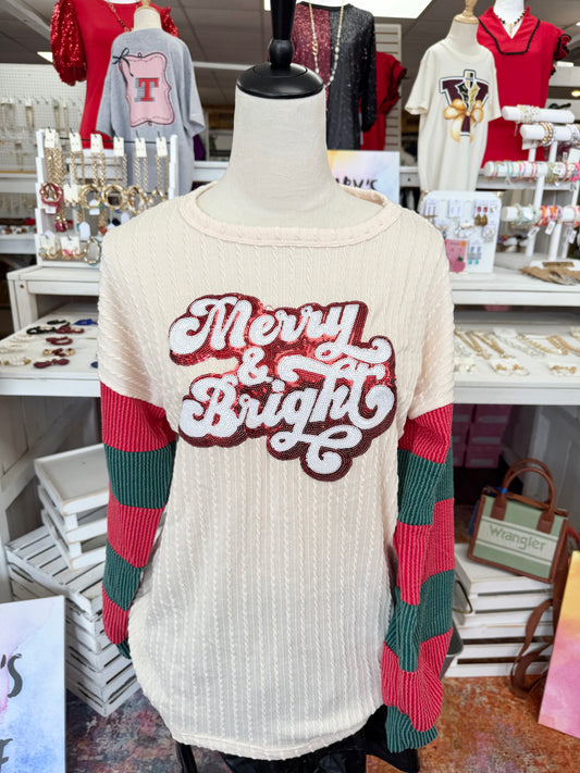 Women’s Sequin Merry & Bright Corded Top