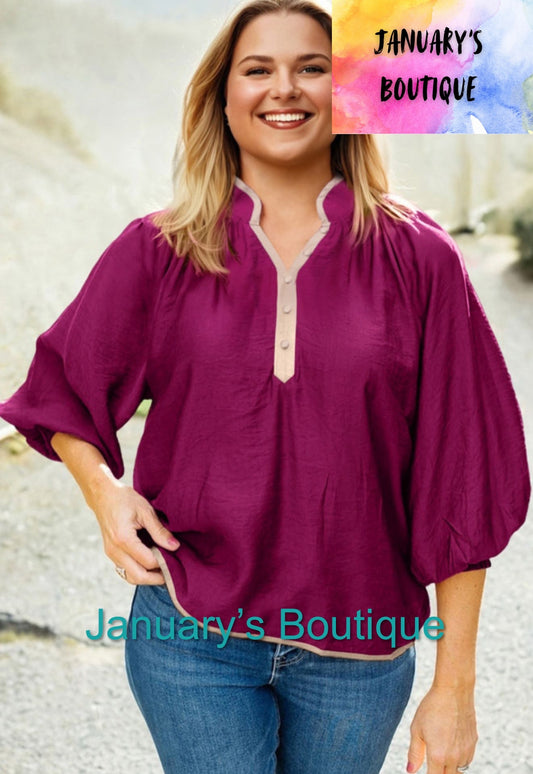 Women’s Plus Ginger Contrast Blouse
