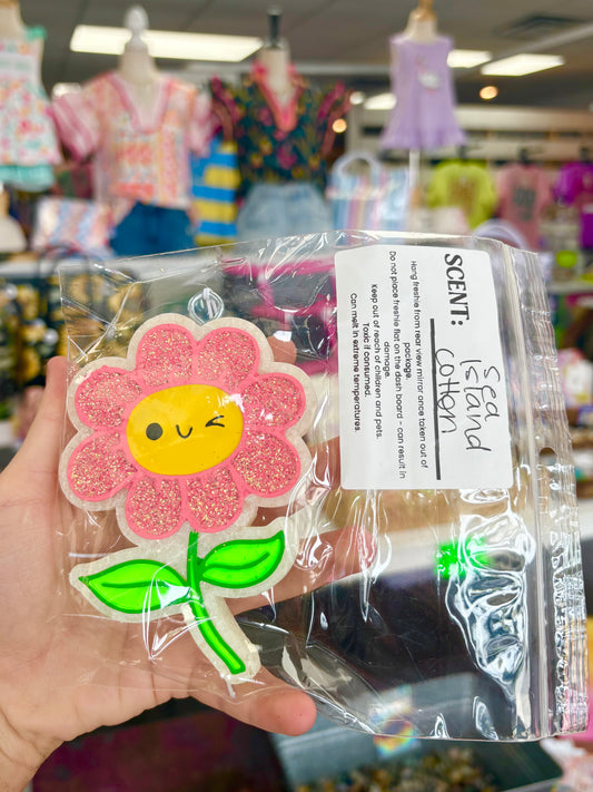 KK Winking Flower Car Freshie(Sea Island Cotton)