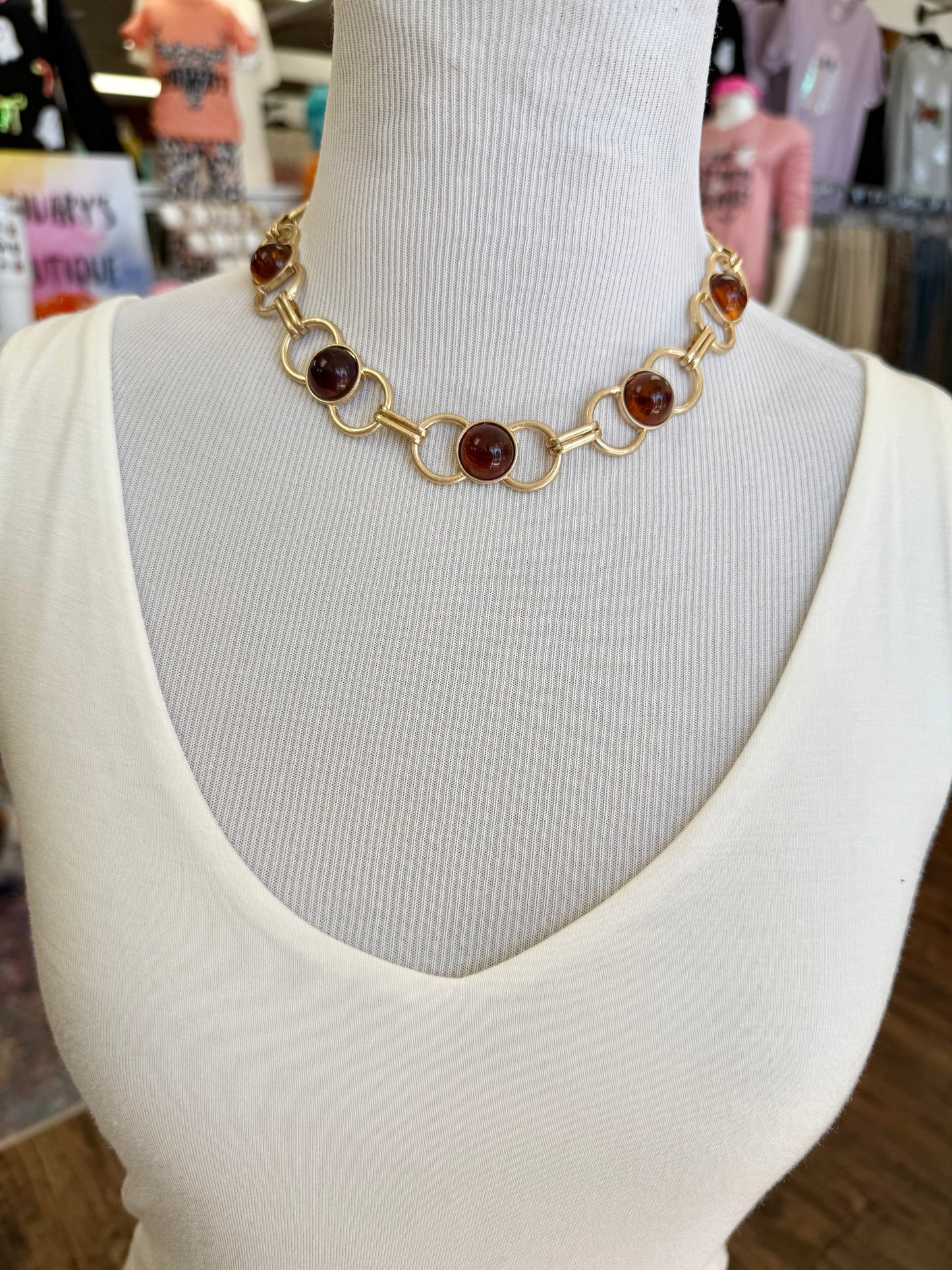 Tortoise & Gold Necklace