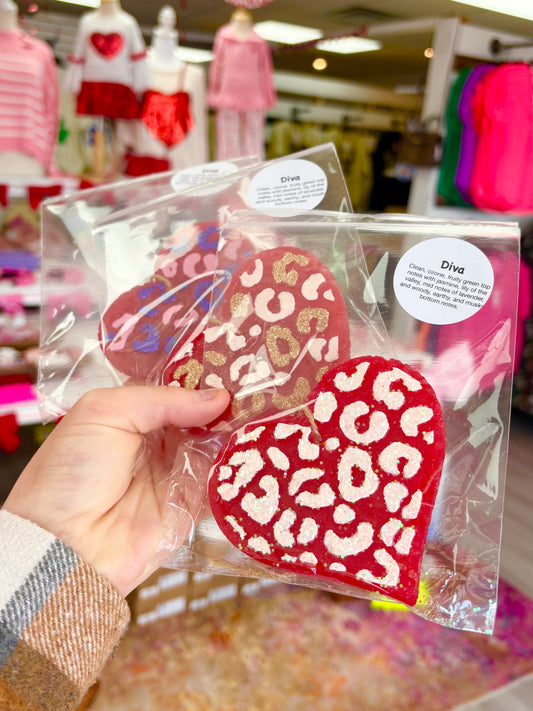 Valentine Leopard Heart Car Freshie (Diva)