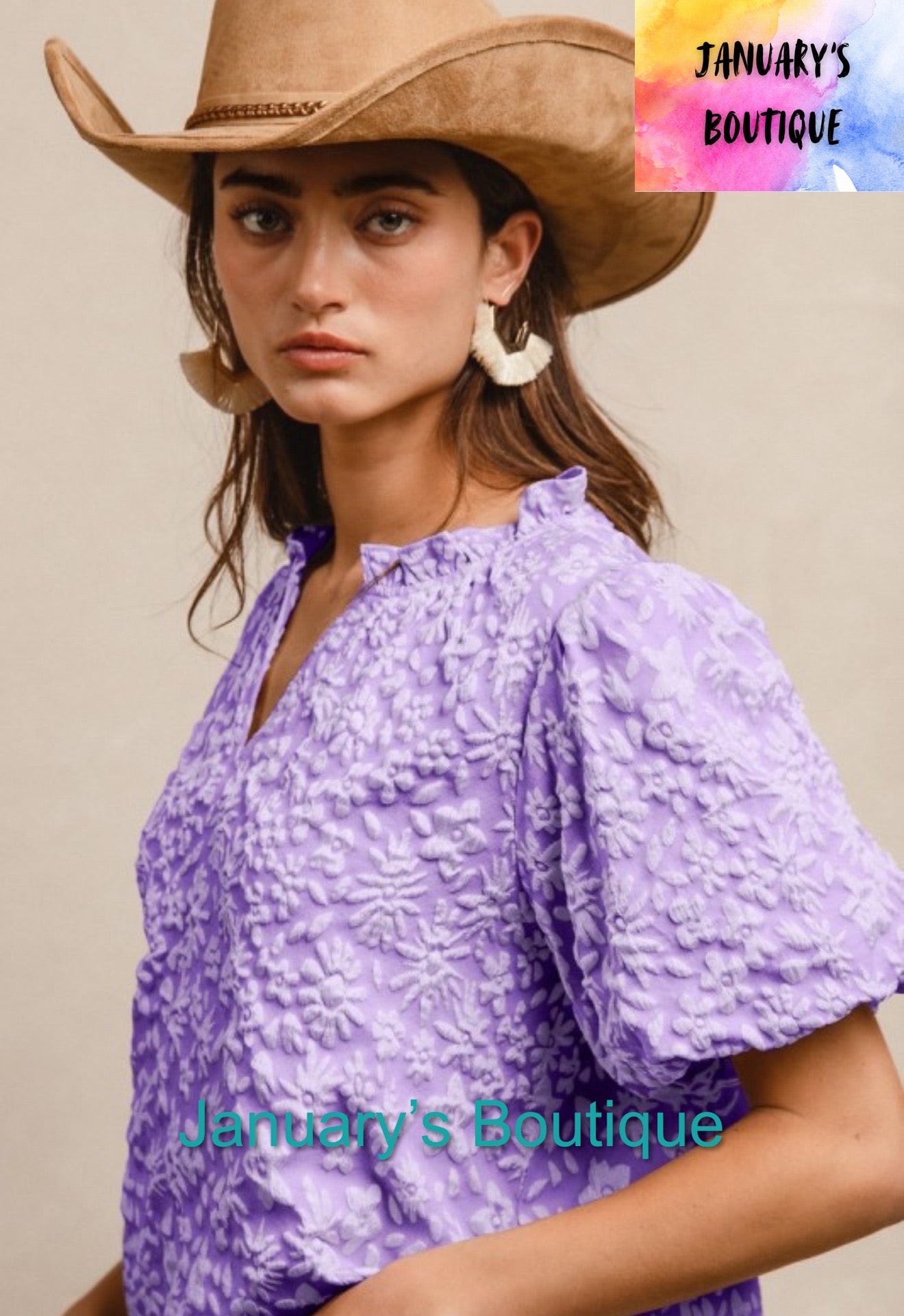 Women’s Lavender Textured Top