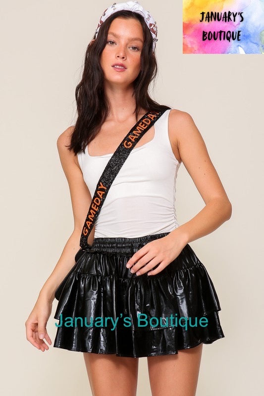 Women’s Tiered Black Game Day Skirt