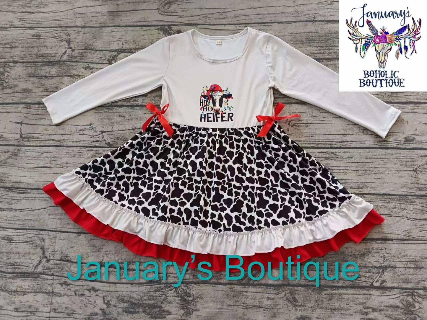 Girl's Christmas Heifer Dress