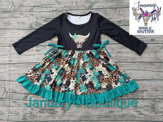 Girl's Cowprint Dress