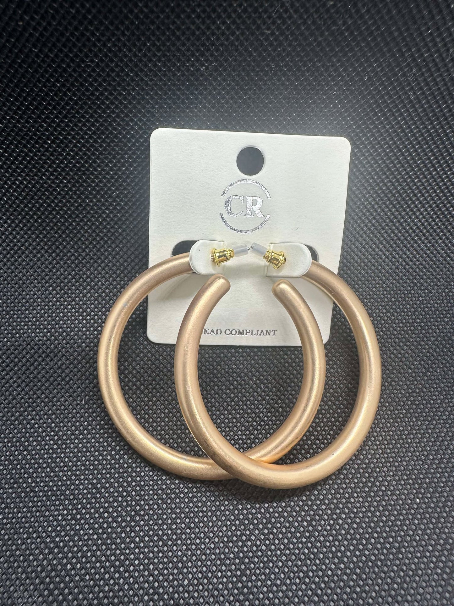 Lightweight Gold Matte Hoop Earrings