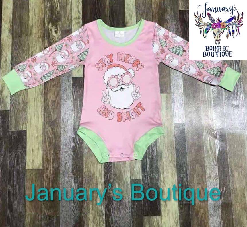 Girl's STAY MERRY AND BRIGHT Onesie