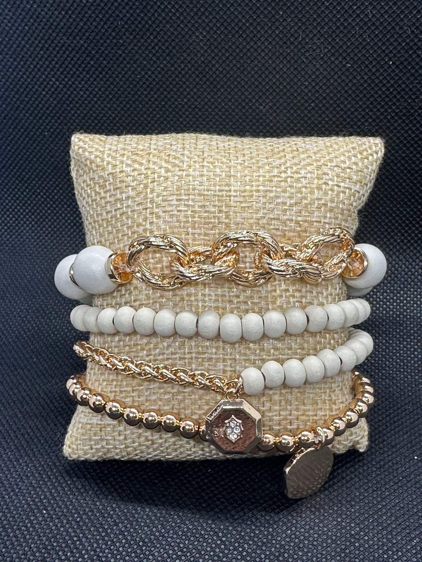 Taupe and Gold Bracelet Set