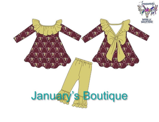 Girls Vidalia Bow Pants Set