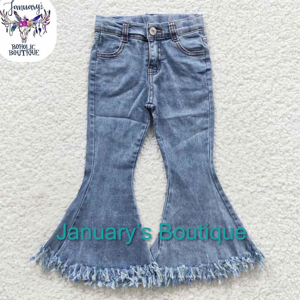 Girl's Raveled Denim Jeans