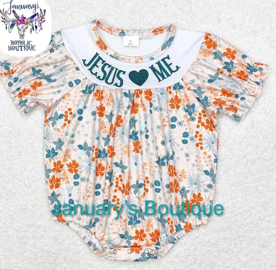 Girl's JESUS LOVES ME Romper