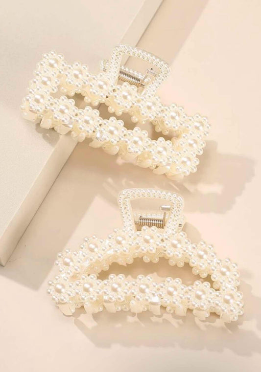 KK Pearl Flower Pattern Hair Clips