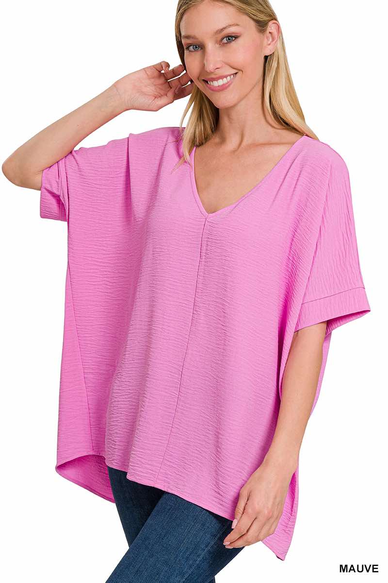 CAM Women's Airflow V-Neck Dolman Mauve Top