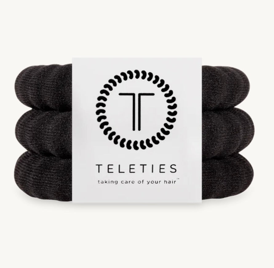 KK Jet Black Large Nylon Hair Ties
