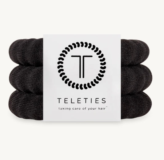 KK Jet Black Large Nylon Hair Ties