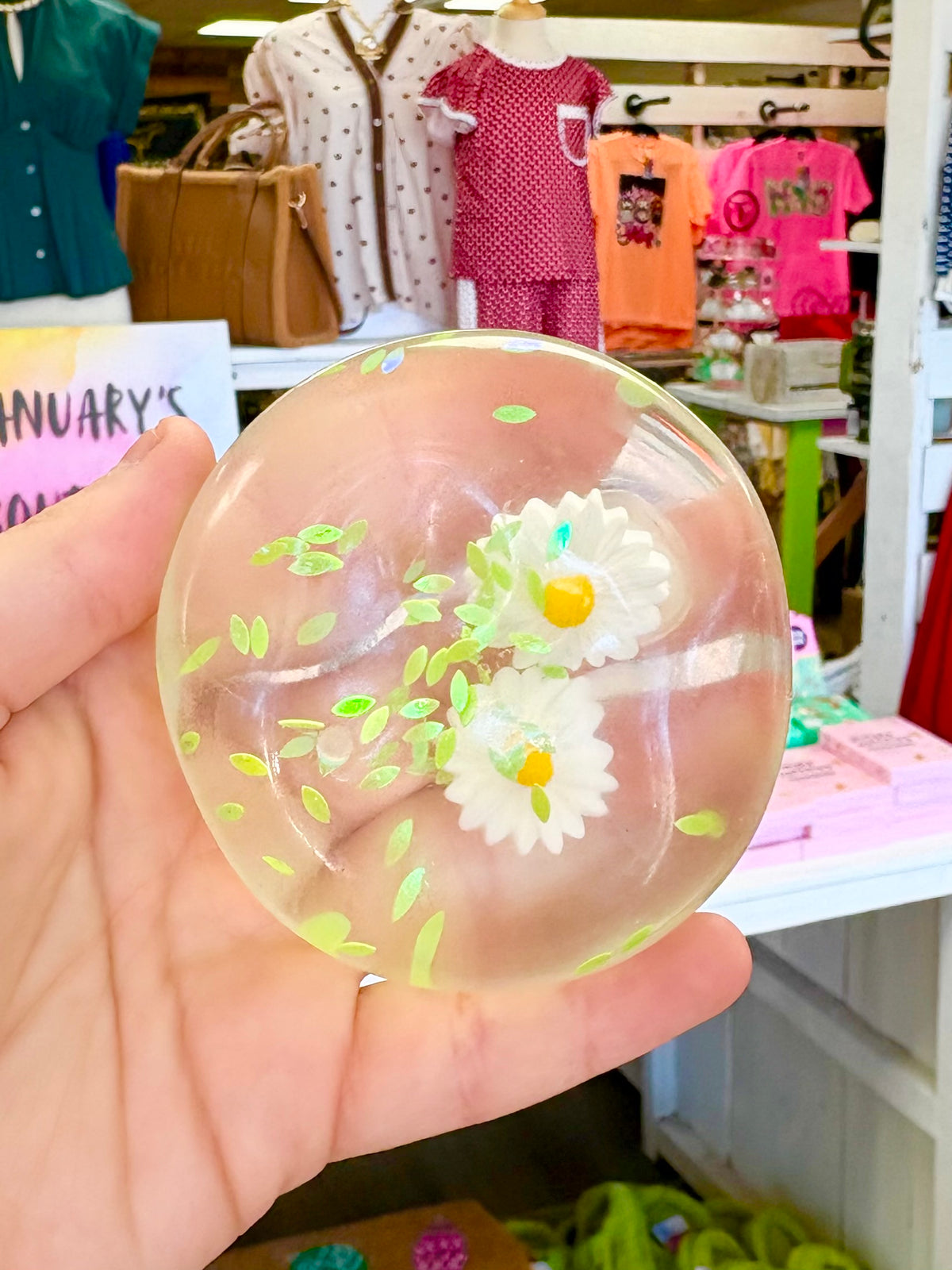 KK Flower Charm Coconut Oil Ball Squishy