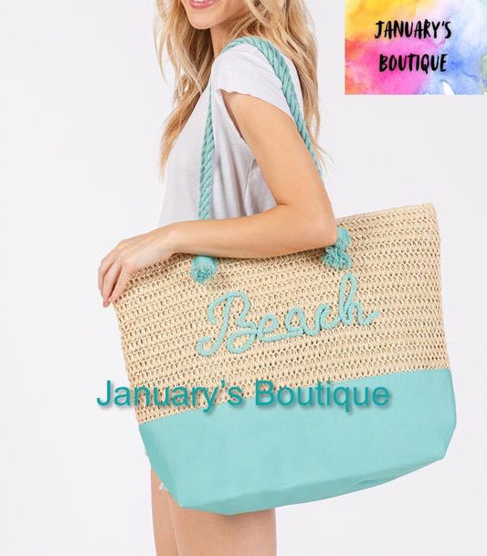 Blue Rope Letter Summer Tote