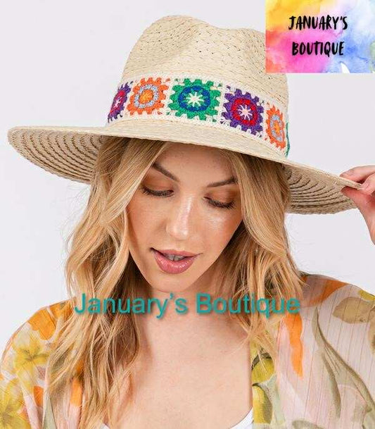 Women's Crocheted Band Sun Hat