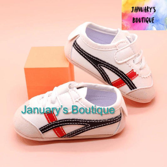 Infant Girl's Black and Red Tennis Shoes