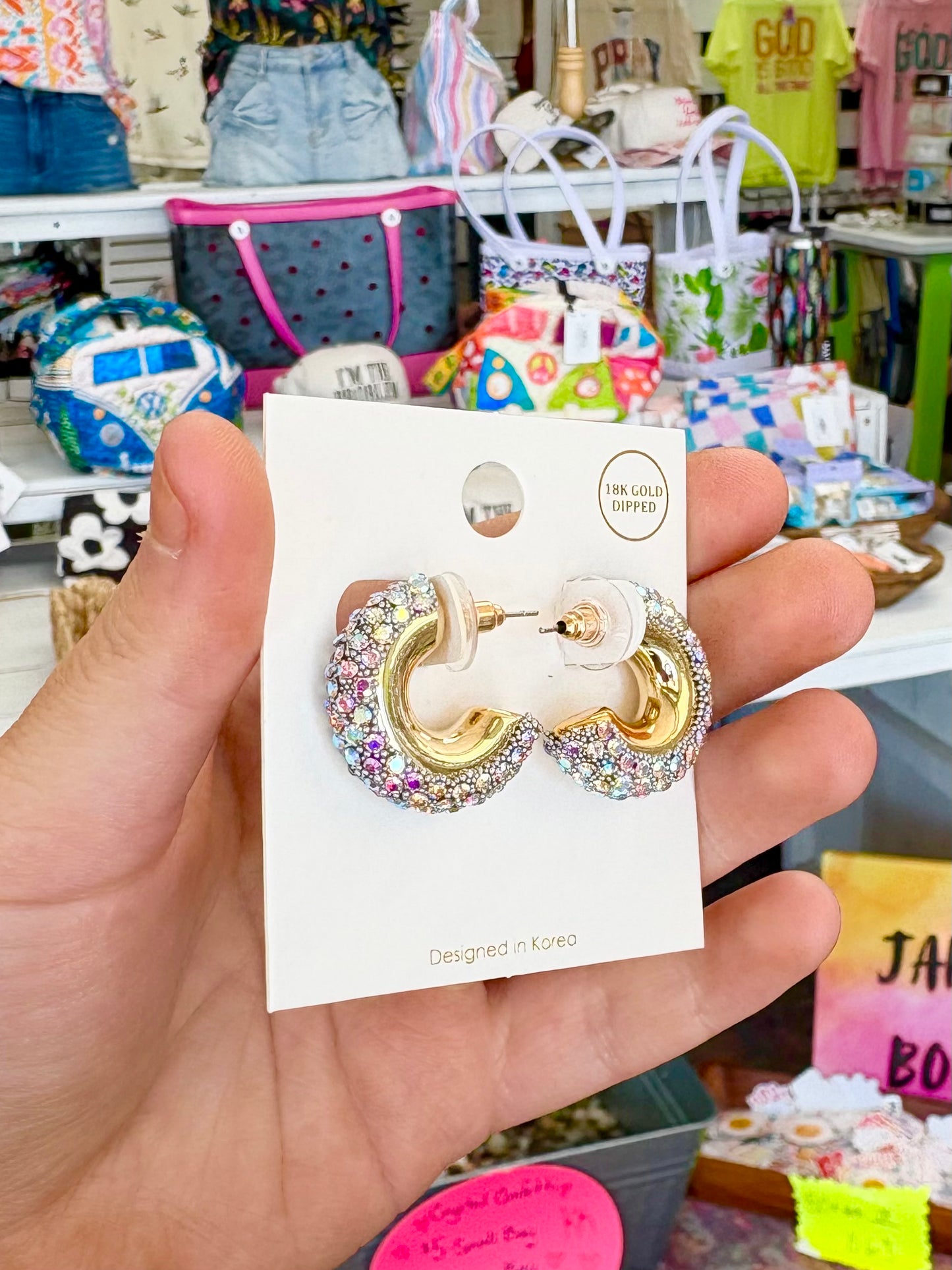 AB Rhinestone Hoops