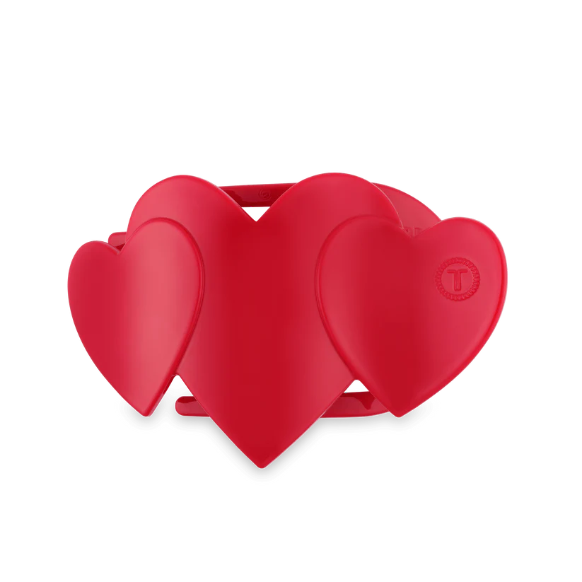 Red Heart To Heart Medium Flat Clip