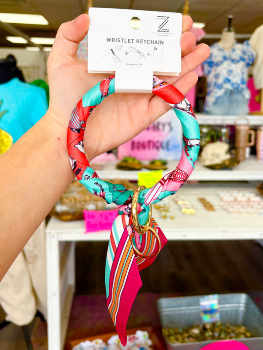 KK Pink/Multi Scarf Wristlet