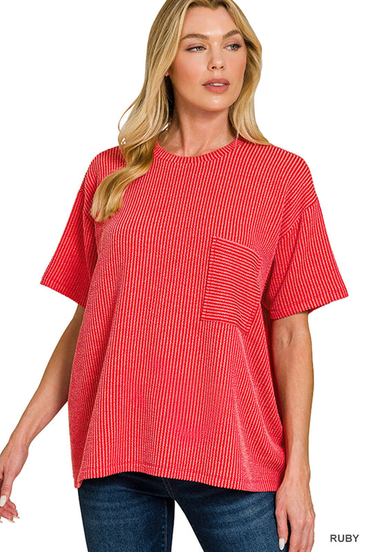 Women’s Ribbed Ruby Pocket Top