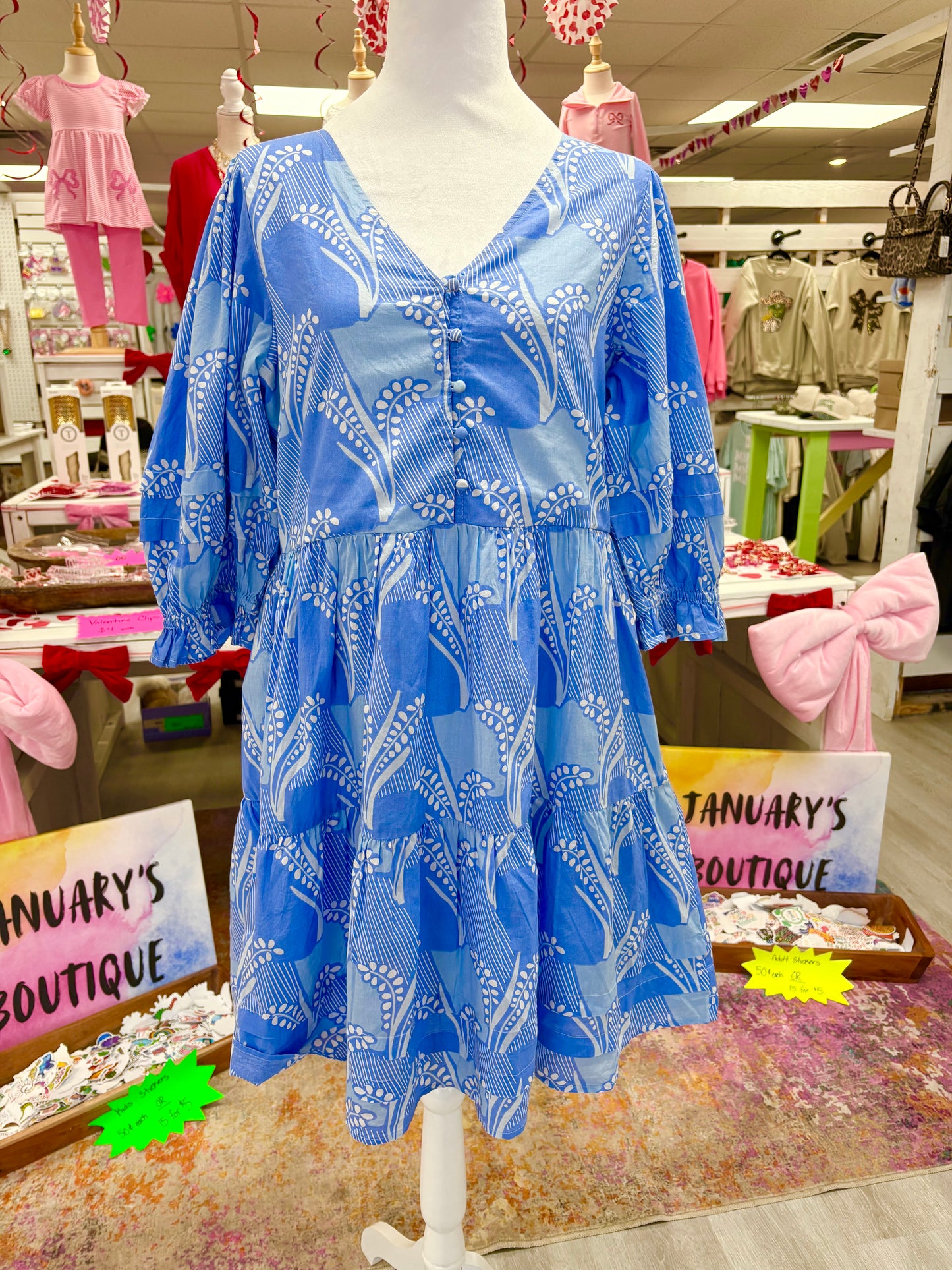 Tropical Blue Short Dress