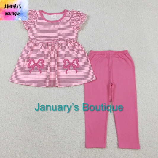 Girl’s Stripes & Bows Set