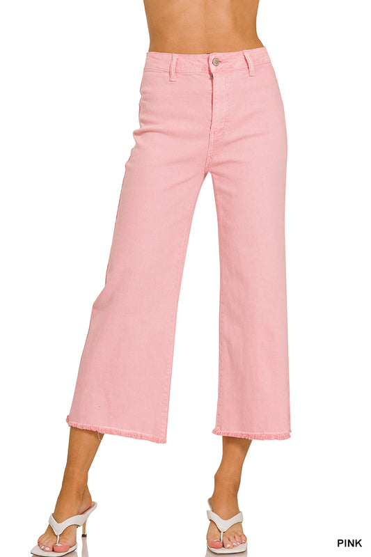 Women’s Acid Washed High Waist Pink Pants