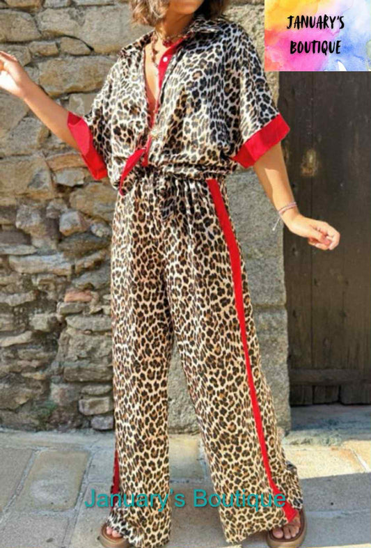 Women's Leopard Pants Set