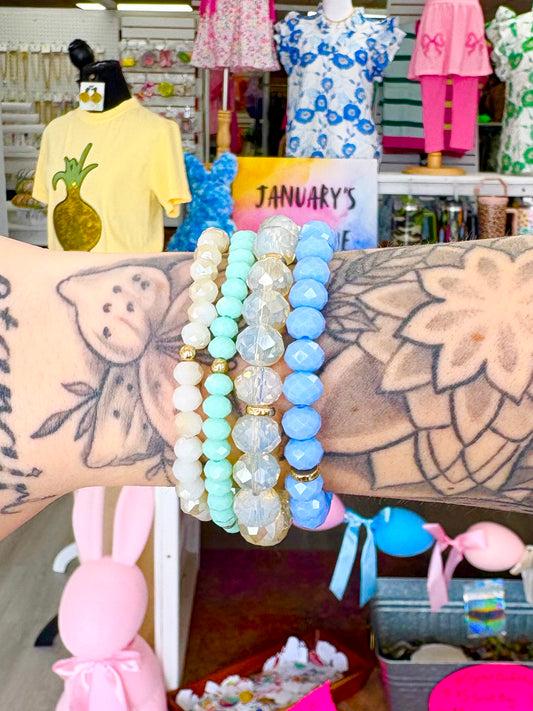 Blue Themed Crystal Bracelet Set