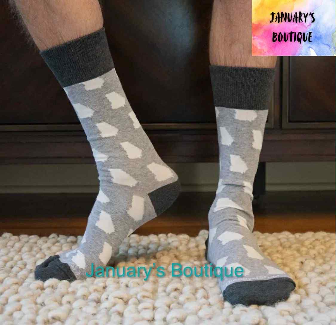 Men's Georgia Pride Socks Gray/White One Size
