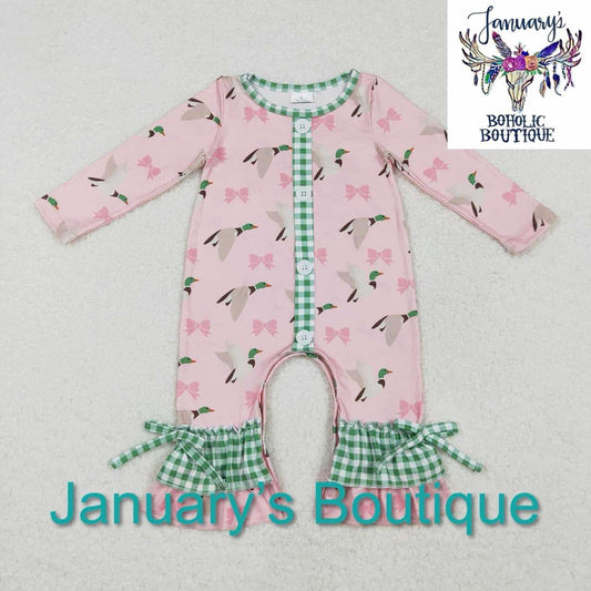 Girl's Duck Ruffled Romper