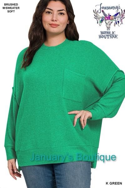 Women's Kelly Green Oversized Sweater