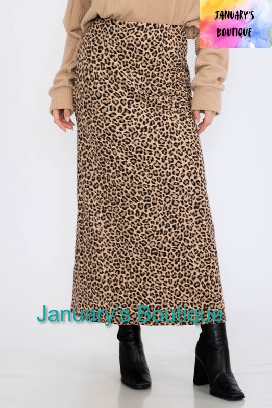 Women’s Leopard Ribbed Skirt
