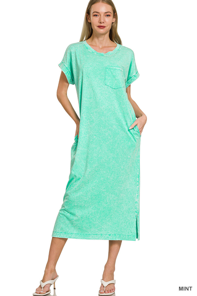 Women’s Mint Acid Washed Dress