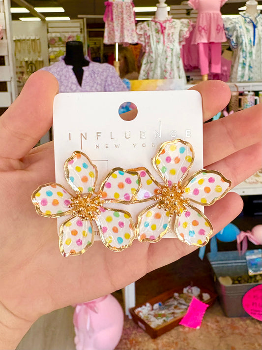 KK Multi Dot Flower W/ Gold Earrings