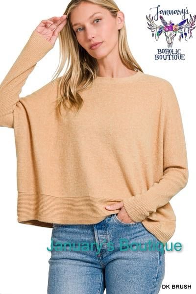 Women's Brushed Dolman Sleeve Dark Brush Sweater